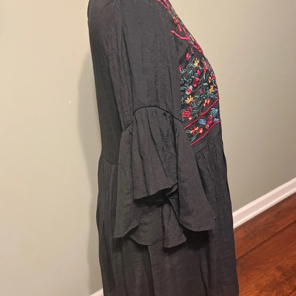 Umgee Black Dress with Colorful Embroidery - Picture 4 of 11